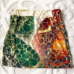 Jasmine Colourful Metallic Stretchy Mini Skirt.